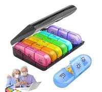 Contenedores de pastillas, pastillero y pastillero, planificador de píldoras medicinales | Práctico organizador de suplementos, planificador de píldoras de medicamentos para viajes, escuela