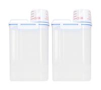 Contenedores de plástico para almacenamiento de alimentos, dispensador de arroz y granos de 2,5 L con boquilla vertedora y taza medidora, 2 paquetes