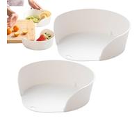 Contenedores de preparación de comidas, paquete de 2 cuencos de preparación para tabla de cortar, recipiente de almacenamiento apilable, accesorios de cocina, plato de verduras para restaurante