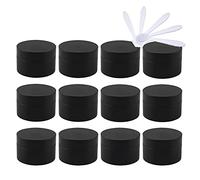Contenedores de viaje for cosméticos, frascos de viaje for artículos de tocador, 24 piezas de frascos de plástico vacíos for cosméticos de 5 ml de color negro mate con tapa de rosca, contenedores pequ