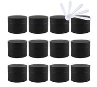 Contenedores de viaje for cosméticos, frascos de viaje for artículos de tocador, 24 piezas de frascos de plástico vacíos for cosméticos de 5 ml de color negro mate con tapa de rosca, contenedores pequ