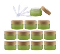 Contenedores de viaje for cosméticos, tarros de viaje for artículos de tocador, 12 tarros de vidrio verde vacíos for cosméticos de 20 ml con tapa de rosca, recipiente de almacenamiento pequeño de 20 g