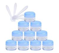 Contenedores de Viaje for cosméticos, tarros de Viaje for artículos de tocador, Paquete de 20 tarros de acrílico Transparente vacíos de 20 g con Tapa de Rosca Amarilla, plástico Redondo pequeño de 20