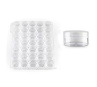 Contenedores de Viaje for cosméticos, tarros de Viaje for artículos de tocador, Paquete de 60 tarros acrílicos Transparentes pequeños y Redondos de 15 g vacíos con Tapa de Rosca Transparente, Muestra