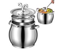 Contenitore Grassi Da Cucina - 4,92 pollici Contenitore per Olio in Acciaio Inossidabile | Lattina con Coperchio Colino, Per Cucina Cottura Forno Colazione Weekend Brunch Pasto Familiare