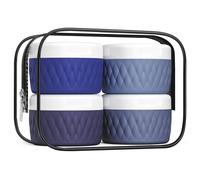 Contenitori da viaggio kuangre per articoli da toeletta per barattoli di crema in silicone TSA senza bpa da 2 once di dimensioni da viaggio approvate