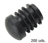 Contera - contera de plástico redonda interior negra para tubo exterior de 20 mm, bolsa de 200 unidades, ideal para terminaciones de tubos.