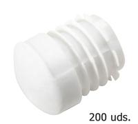Contera - plástico blanca, redonda, para tubo exterior de Ø 18 mm, presentada en bolsa de 200 unidades. Ideal para acabados interiores.