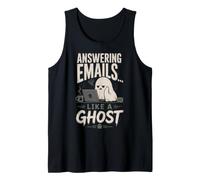 Contestar Correos electrónicos como un Fantasma Divertido Oficina de Halloween Camiseta sin Mangas
