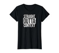 CONTEXTO DE Salida Recta Camiseta gráfica económica, Mujer, Negro, M