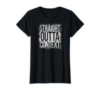 Contexto Directo Camiseta gráfica económica, Mujer, Negro, XS