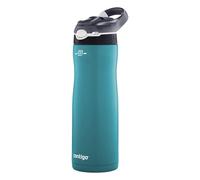 Contigo Ashland Chill botella de acero inoxidable con pajilla, 100 % hermética, frío durante 24 horas, con aislamiento, botella térmica para deportes, ciclismo, senderismo, 590 ml