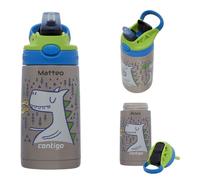 Contigo Botella térmica personalizada para niños de 380 ml, con grabado, cierre automático fácil de limpiar, a prueba de fugas, idea de regalo (Macha Dragon)