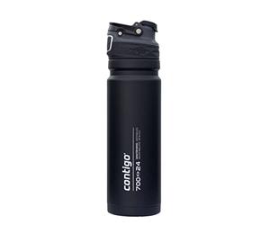 Contigo Free Flow botella de acero inoxidable, 100 % antiderrame, botella térmica aislante grande sin BPA, mantiene las bebidas frías hasta 29 horas, botella deportiva aislante prémium, 700 ml