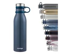 Contigo Matterhorn botella de agua, botella de acero inoxidable con aislamiento Thermalock, botella térmica sin BPA con tapa roscada, 100 % hermética y a prueba de derrames, 590 ml