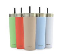 Contigo No-Spill Tumbler con Pajita, Aislado, Antifugas, 14 h Frío | 720 ml, Vaso térmico antifugas con pajita integrada, mantiene las bebidas frías hasta 14 horas
