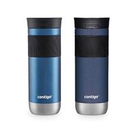 Contigo SnapSeal - Taza de viaje aislada de acero inoxidable, maíz azul | Tapa a prueba de fugas para viajes, caliente hasta 7 horas, frío hasta 18 horas, diseño de beber con una sola mano