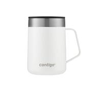 Contigo Streeterville Taza Térmica Aislada con Asa, 5 h Caliente, 420 ml | La tapa deslizante ayuda a evitar salpicaduras, base de silicona resistente a arañazos y asa ergonómica de acero inoxidable