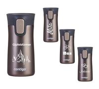 Contigo Taza térmica Pinnacle AUTOSEAL con grabado - Nombre acero inoxidable taza de viaje taza de café para llevar, a prueba de fugas, tapa fácil de limpiar, sin BPA, 300 ml (mate latte)