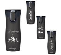 Contigo Taza térmica West Loop con grabado, acero inoxidable, taza de viaje, taza de café para llevar, a prueba de fugas (Gunmetal)