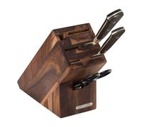 Continenta Bloque de cuchillos acacia para 5 cuchillos. afilador y tijeras 9.5x22 cm