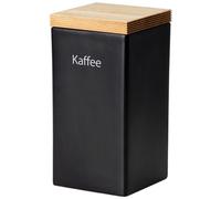 Continenta Bote 10X10 Negra Altura 20.5 cm Cerámica Tapa Madera Acabado Mate 12 Unidades