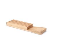 Continenta Cuchillero para cajón, Capacidad para 5 Cuchillos, Medidas 39 x 11 x 3,5 cm, Fabricado en Madera de Caucho