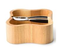 Continenta Cuenco Cuadrado de Madera de árbol de Caucho con Cascanueces Integrado de Calidad, tamaño: 24,5 x 24,5 x 8 cm.