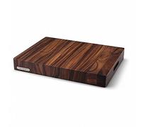 Continenta - Tabla de cocina para cortar - Hecha con madera de acacia, superficie tratada con aceite, madera maciza y emblema de metal.