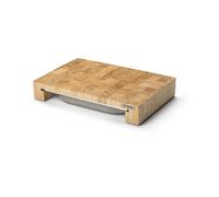 Continenta - Tabla de trinchar profesional, fabricada con dados de madera de caucho ensamblados y cajón de acero inoxidable, medidas: 39 x 27 x 6 cm
