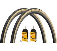 Continental Cubierta plegable en set de 2 Grand Prix 5000 28" + Cámara Race 28 negro 28-622 (700 x 28C) SV 42 mm