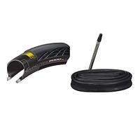 Continental Grand Prix 5000 Neumático Plegable para Bicicleta, Unisex Adulto, Negro, 28" | 700 x 25C + Fahrradschlauch Race 28 Cámara, Unisex Adulto, Negro-Negro, S