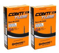 Continental Pack 2 cámaras Road 28, 700 c 20-25, válvula Presta(Fina), 42 mm, Unisex Adulto, Negro, [20-622,25-630]