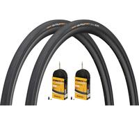 Continental Set de 2 cubiertas Ultra Sport III 28" + cámaras de aire Race Wide 28 negro 28-622 (700x28C) SV 42 mm