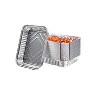 Contital R8L - Bandejas de aluminio de 2 porciones con tapa acoplada | bandejas de horno desechables para alimentos - Línea Profesional 100 piezas