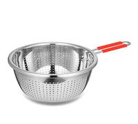 Contiup Colador de acero inoxidable 304, colador de metal de gran capacidad con mango para lavar verduras, frutas y arroz y escurrir pasta cocida