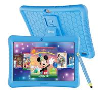 Contixo Tableta Android de 10 pulgadas para niños de 32 GB, incluye más de 80 libros de cuentos y calcomanías de Disney, controles parentales, funda a prueba de niños con soporte y lápiz capacitivo