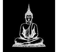 contorno de la estatua de Buda Pegatinas de pared 40x51.7cm Decoración de carrocerías Blanco