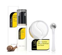 Contorno de Ojos Antiarrugas Mujer, Snail Mucin Eye Cream, crema contorno de ojos mujer, Parches Ojeras y Bolsas, Parches Contorno de Ojos, contornos de ojoss Hidratante, Anti Ojeras (25ml+60Parches)