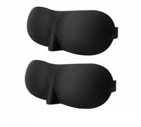 Contoured Sleep Mask Light Blocking Eye Soft Skin-Friendly Material Breathable Cover For Rest Travel Yoga(2pcs with Nose Black)