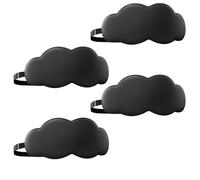 Contoured Sleep Mask Light Blocking Eye Soft Skin-Friendly Material Breathable Cover For Rest Travel Yoga(Cloud Style 4pcs Black)