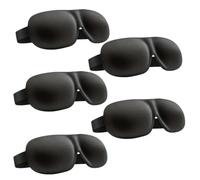 Contoured Sleep Mask Light Blocking Eye Soft Skin-Friendly Material Breathable Cover For Rest Travel Yoga(5pcs Black)