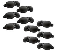 Contoured Sleep Mask Light Blocking Eye Soft Skin-Friendly Material Breathable Cover For Rest Travel Yoga(10pcs Without Nose Black)