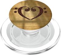 Contrabajo Clef Rust Heart Vintage Gold Partitura Bajista PopSockets PopGrip para MagSafe