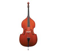 Contrabajo GEWA - 1/8 ST - Tapa maciza de abeto - Fondo abombado de arce flameado - Conjunto de ébano - Mecánica tirolesa - Lacado en marrón rojizo oscuro - Listo para tocar