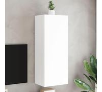 Contrachapado resistente a humedad flotante ahorra espacio 3 compartimentos | Mueble TV pared blanco 102 cm flotante madera contrachapada con puertas almacenaje salón dormitorio estante montaje fácil