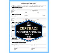 Contract Power of Attorney Forms: POA Agreement for Financial, Medical & Property Decisions | Attorney-in-Fact Authorization Forms | 120 Single-Sided Pages, 60 Forms