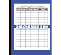 Contractors Signing In Book , Contractors Signing In and Out Book , Construction Site Log Book ,Log Book for Visitors and Contractors Sign-In & Sign-Out