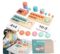 Contramarco educativo - Juguetes educativos de madera para niños, adición aritmética, , manipulación, herramienta de actividad para la enseñanza | Ejercicios prácticos para estudiantes de