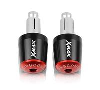 Contrapesos Manillar Moto Accesorios for Motocicletas, Manillar de 7/8 "y 22MM, empuñaduras Mano, Tapa Extremo Barra(Black Red)